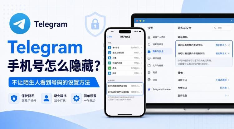 Telegram 手机号怎么隐藏？不让陌生人看到号码的隐私设置教程