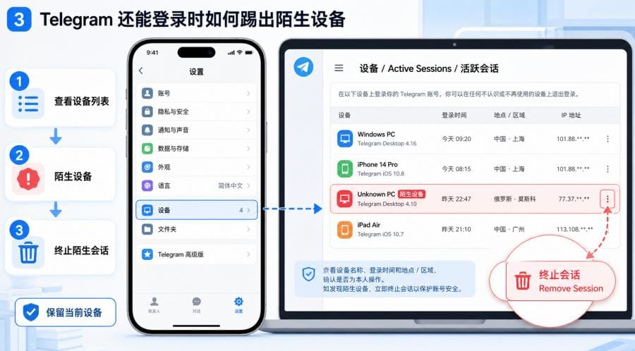 Telegram 被盗号怎么办？账号找回与安全处理方法 配图 1