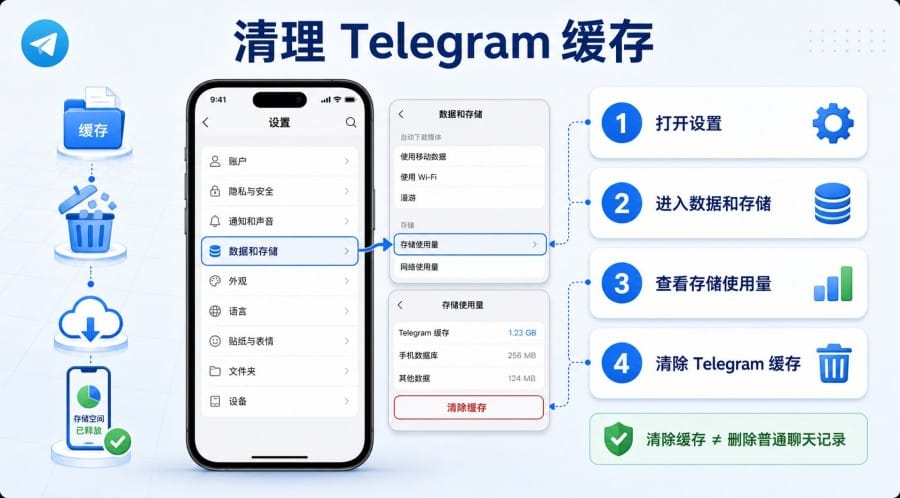 Telegram 图片加载不出来怎么办？缓存、网络和自动下载排查教程 第 2 张正文图