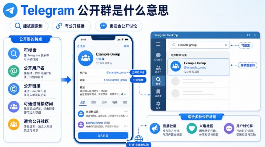 Telegram 公开群和私密群有什么区别？建群前的设置选择指南 第 2 张正文图