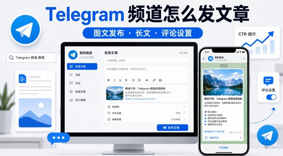 Telegram 频道怎么发文章？图文发布、长文和评论设置教程 第 1 张正文图
