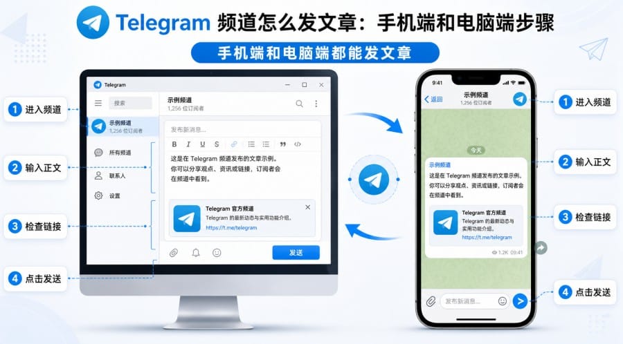 Telegram 频道怎么发文章？图文发布、长文和评论设置教程 第 2 张正文图