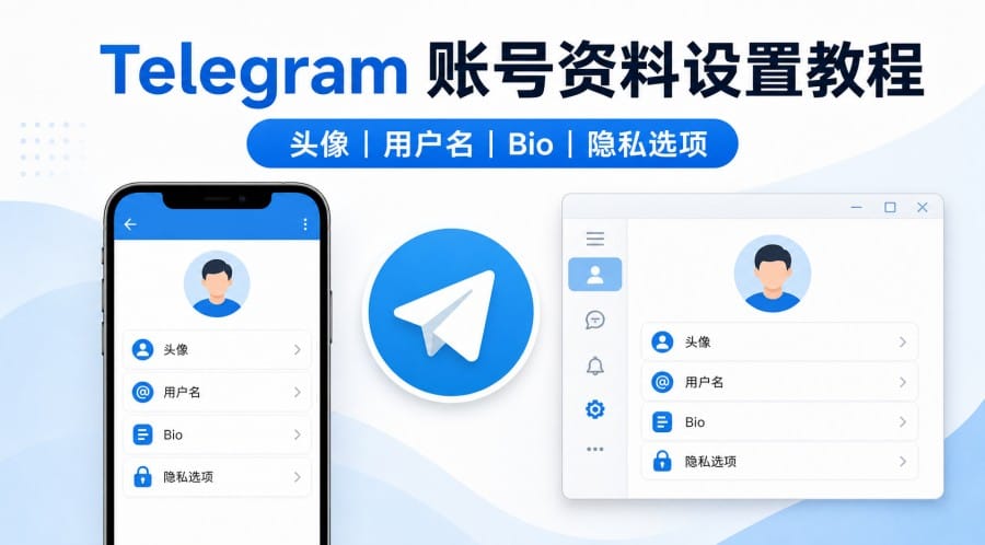 Telegram 账号资料怎么设置?头像、用户名、Bio 与隐私选项教程 cover image