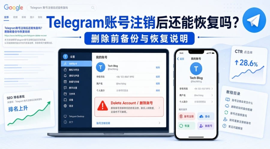 Telegram 账号注销后还能恢复吗?删除前先看这份处理清单