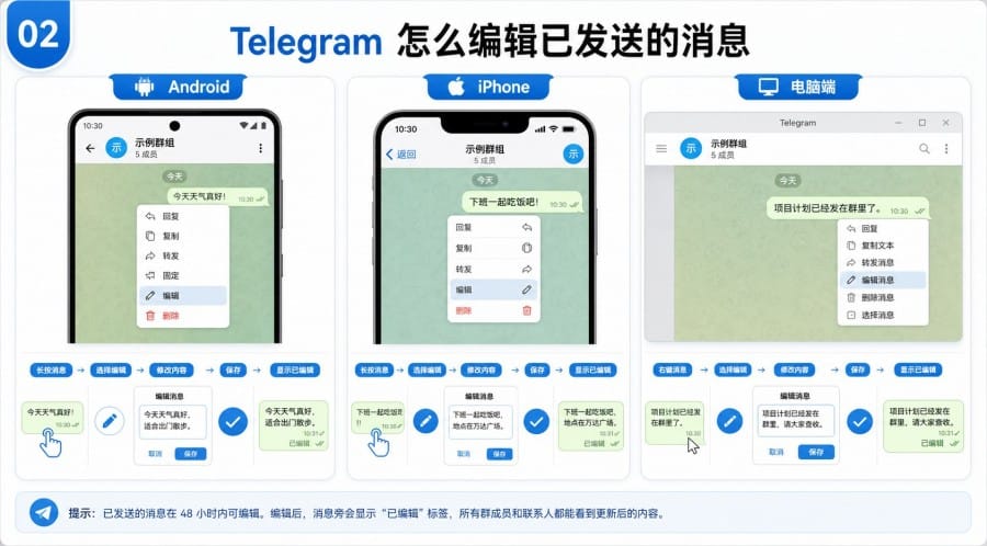 Telegram 消息发错怎么办? - step 1