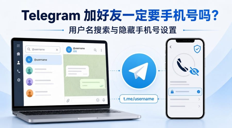 Telegram 加好友一定要手机号吗?用户名联系与隐藏号码教程