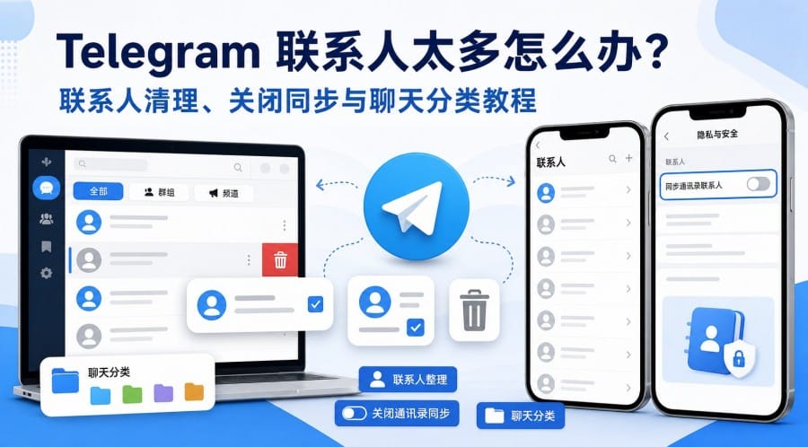 Telegram 联系人太多怎么办:清理同步联系人与分类聊天的方法
