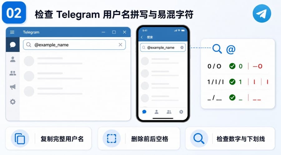 Telegram 用户名搜索不到人怎么办 - illustration 1