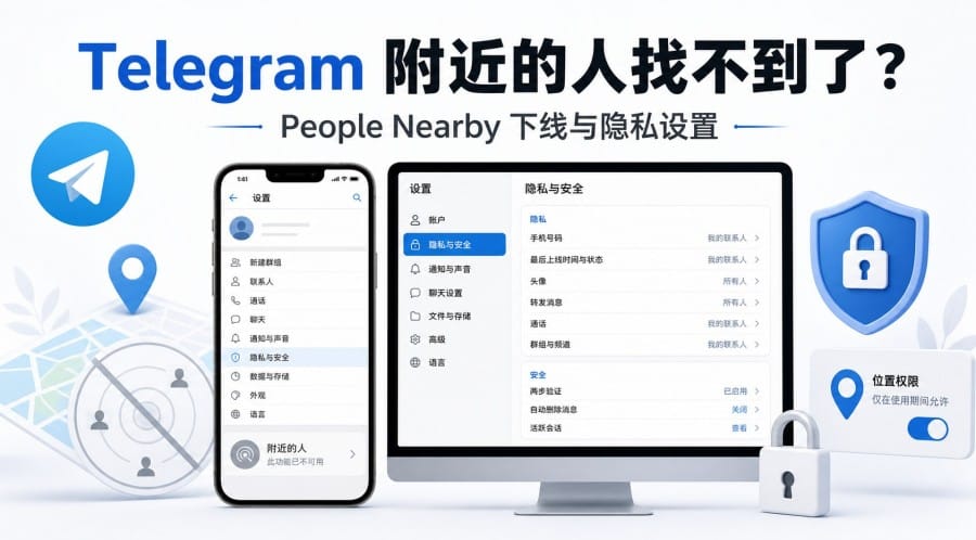 Telegram 附近的人找不到了？People Nearby 现状与隐私设置指南